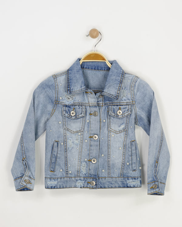 Picture of YX1615 GIRLS JEANS JACKET WITH PEARLS